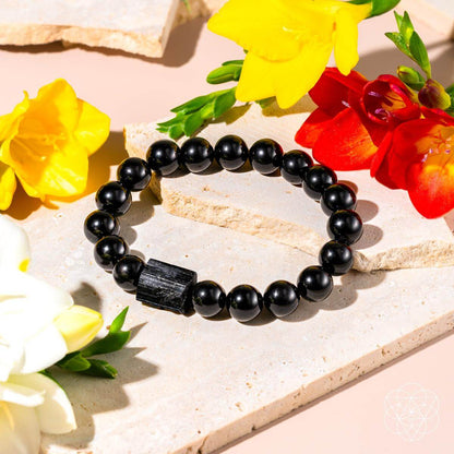 Habit Breaker - Black Obsidian &amp; Tourmaline Bracelet