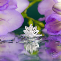 I Am Divinely Guided: 111 Angel Number Silver Lotus Ring