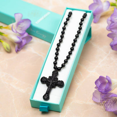 Heilige Rüstung: Schwarzes Obsidian Kreuz des Glaubens &amp; des Schutzes