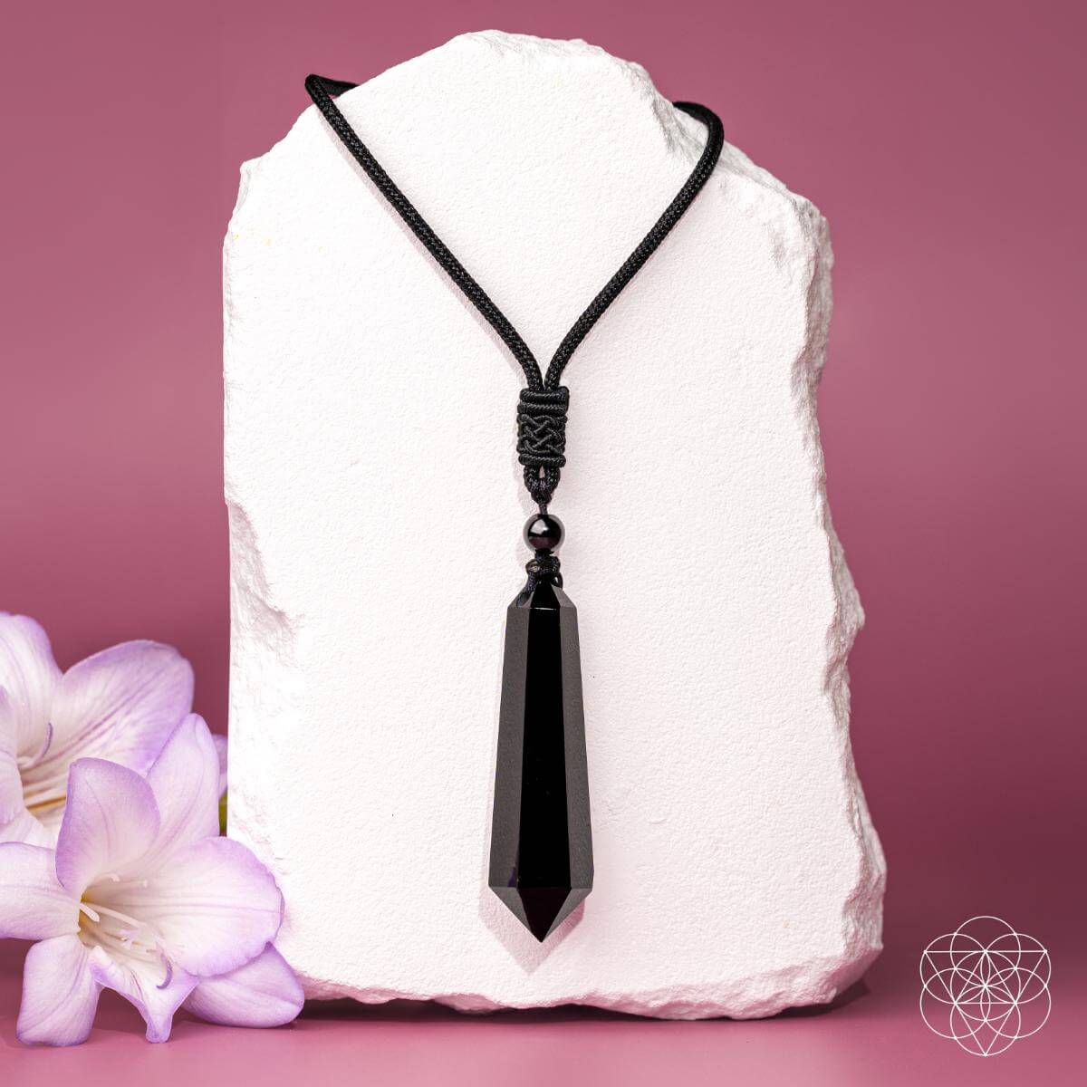 CI580 Pendentifs à cristal bruts (obsidienne)