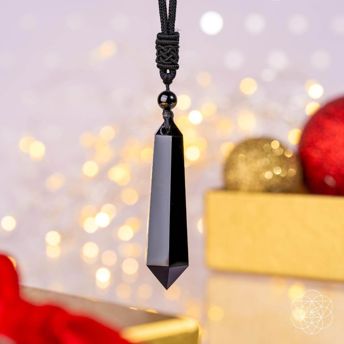 CI580 Pendentifs à cristal bruts (obsidienne)