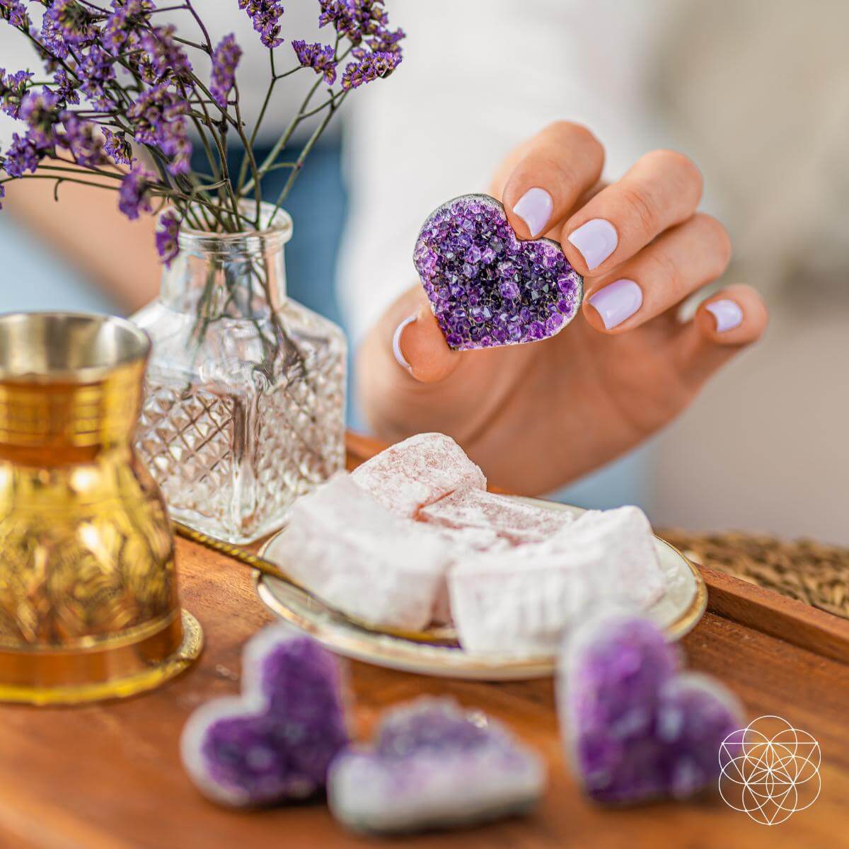 Amethyst Liebe Herz Cluster