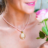 Thumbnail for Ich bin die Liebe-333 Rosa Opal Silber Halskette der wahren Liebe