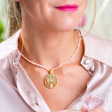 Thumbnail for Eu sou amor - 333 colar de prata de Opal Pink do amor verdadeiro