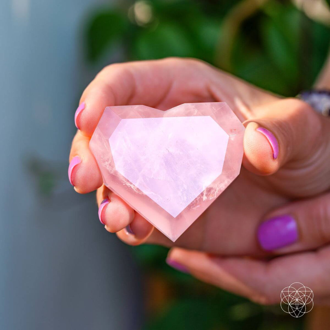 Coeur Royal Diamond-Quartz Rose Madagascar pour l&