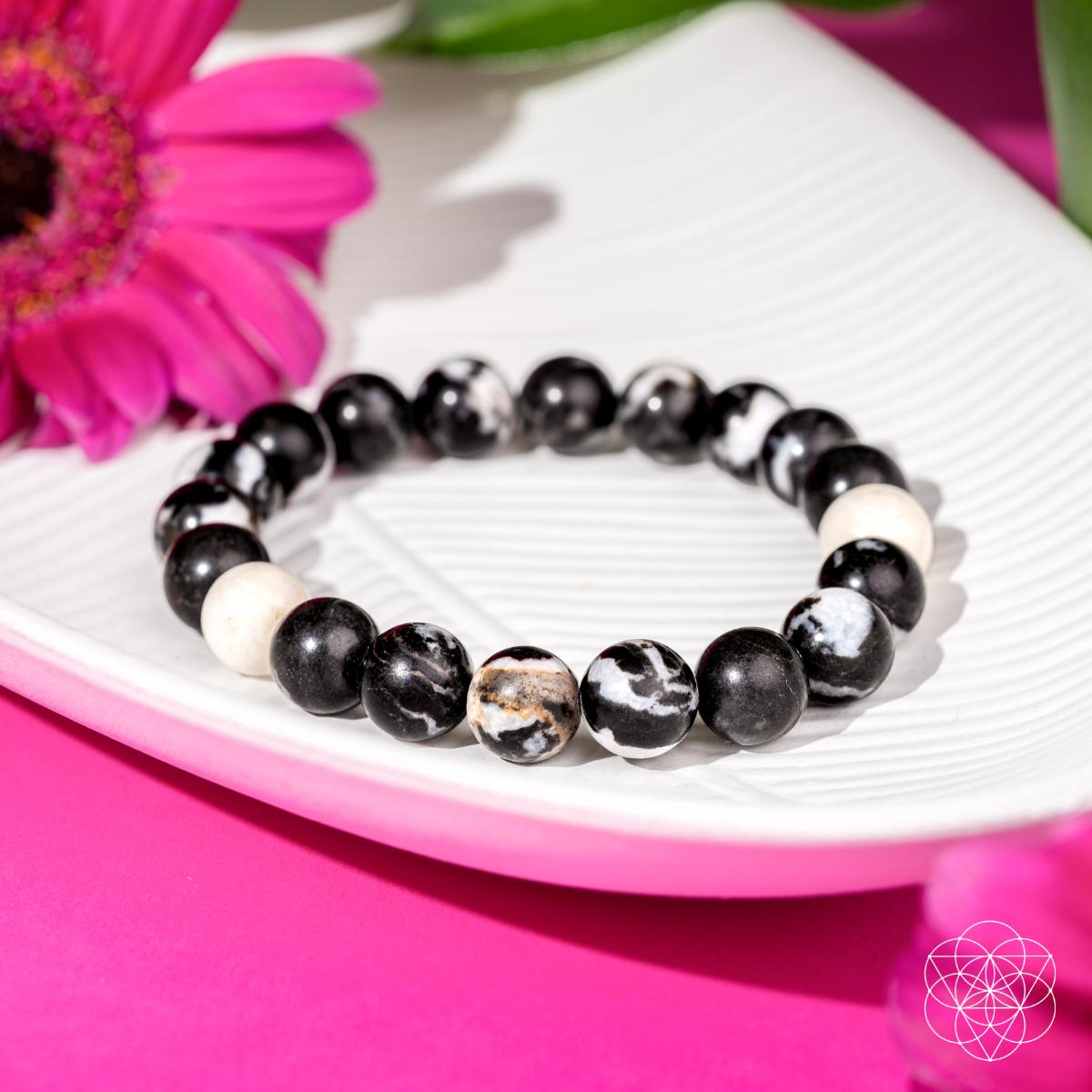 Bracelet jaspe zébré CI602