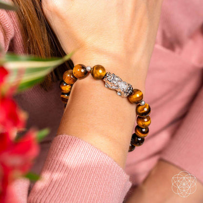 Flujos de la fortuna - Bracelet de Tiger’s Eye &amp; Pixiu