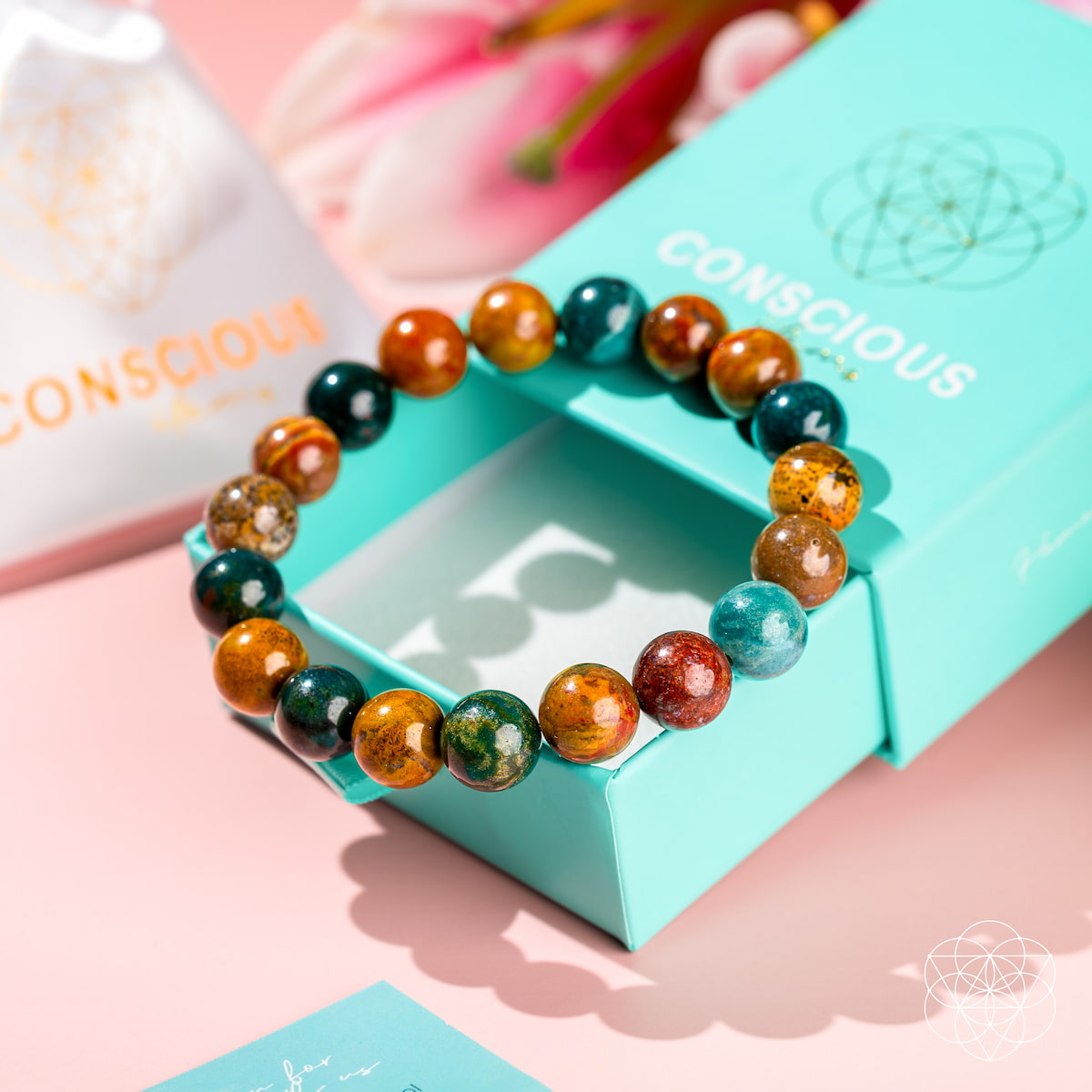 Quiet My Mind – Ocean Jasper Bracelet – Conscious Items