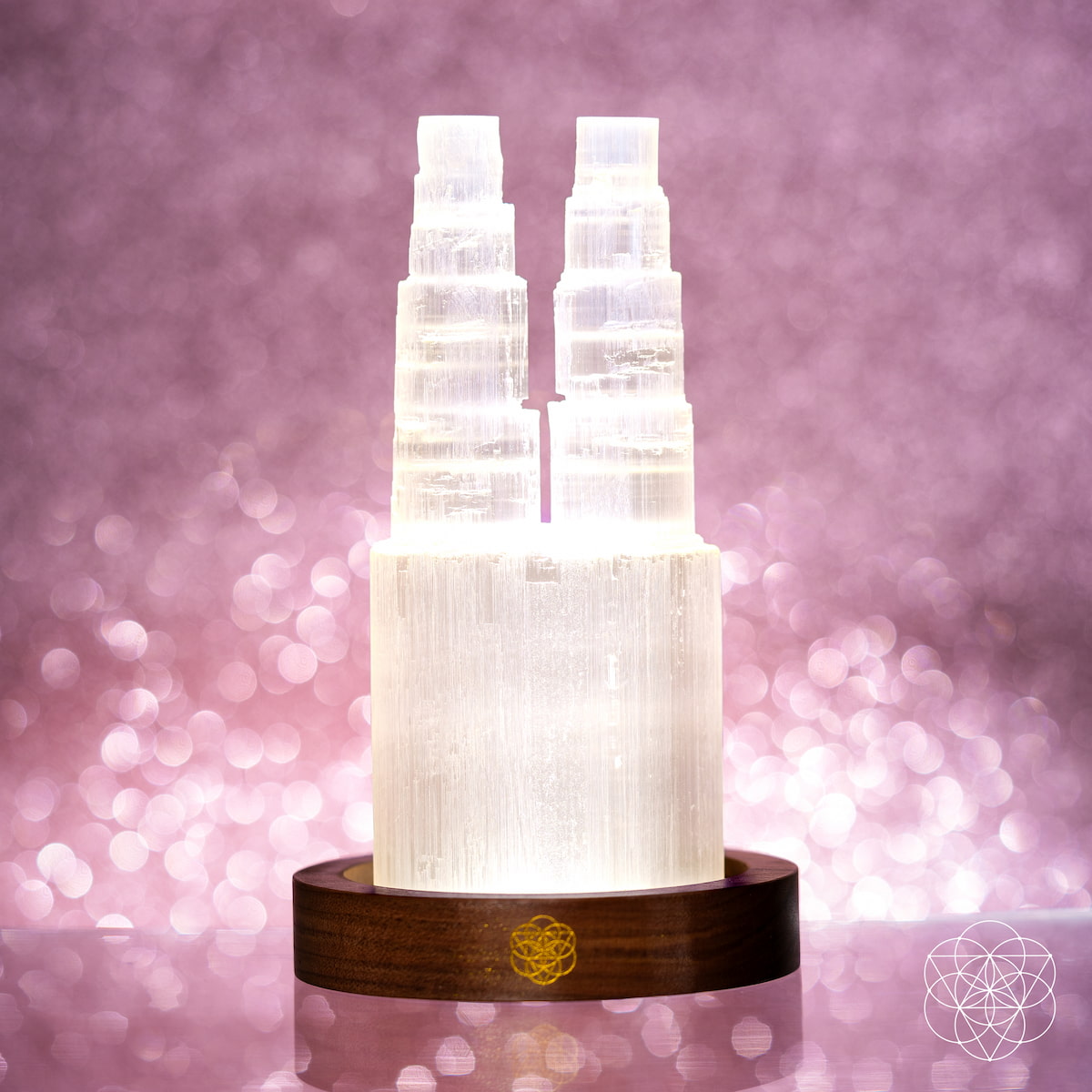 Two-Tower Selenite Lamp – Deep Energy Cleanse &amp; Reset