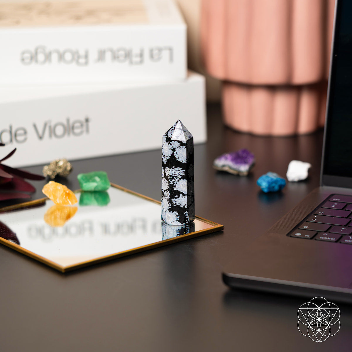 Guarda-costas Espiritual - Ponto Obsidiano Floco de Neve