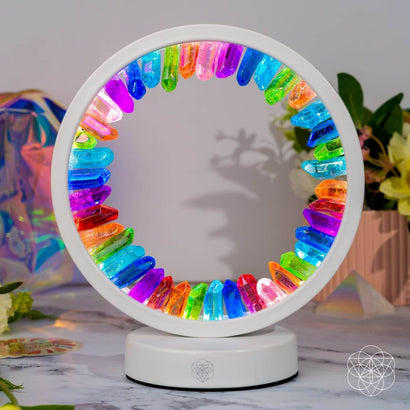 Rainbow After the Storm - Clear Quartz Lamp of Hope