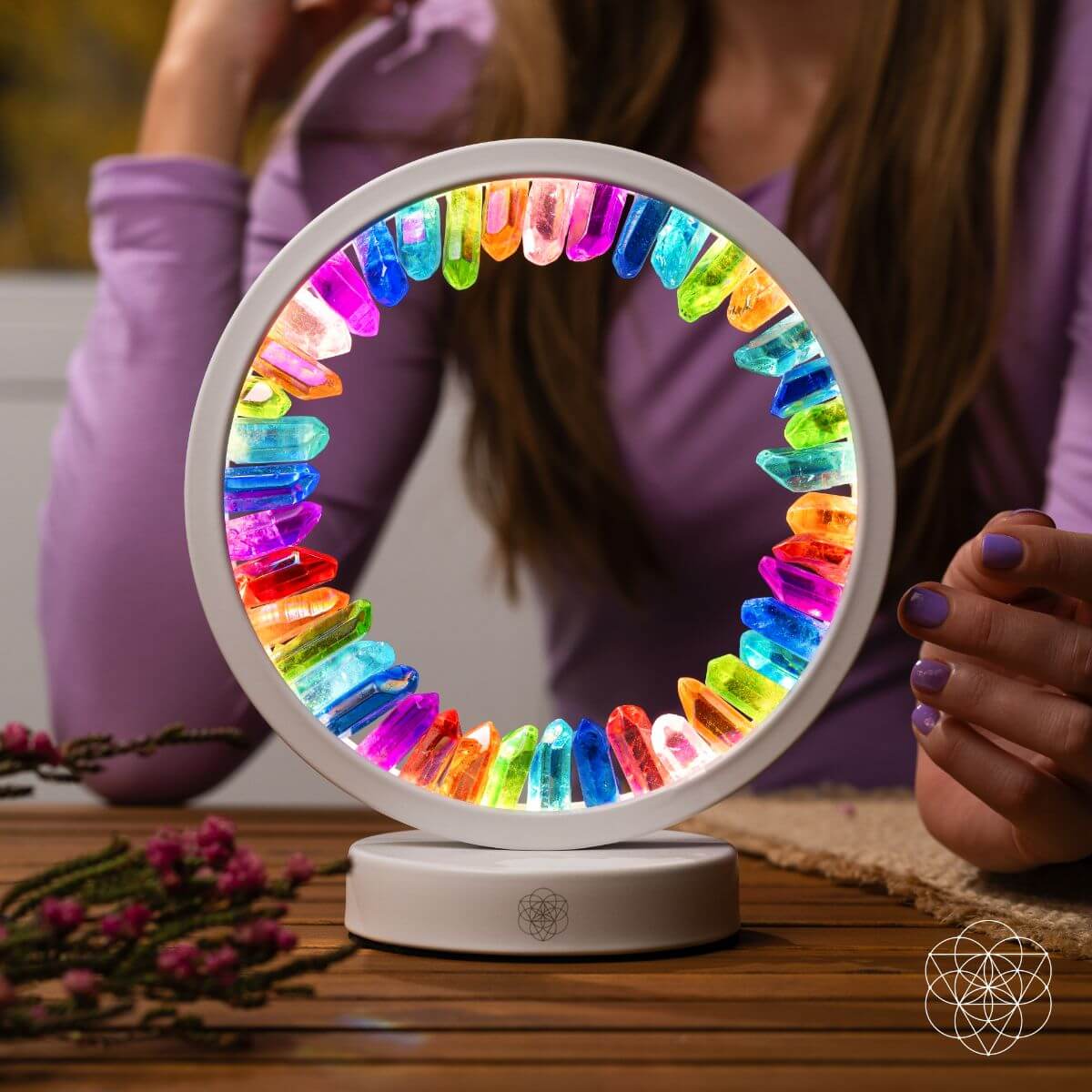 Infinite Rainbow - Clear Quartz Aura Lamp of Hope
