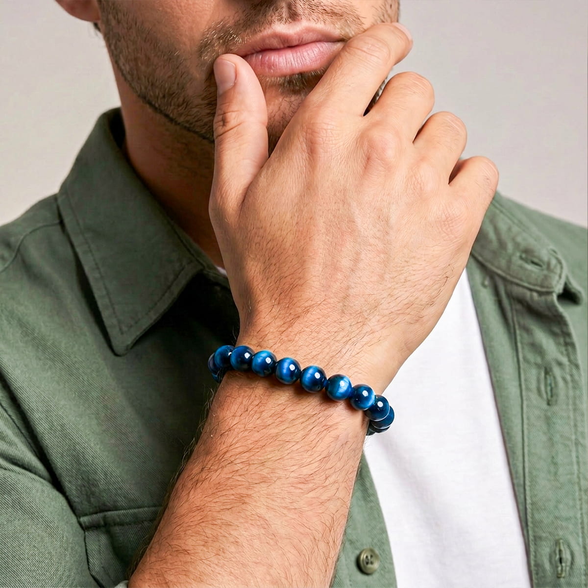 Hawk’s Focus – Royal Blue Tiger’s Eye Bracelet