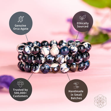 Exotic Orca Agate Bracelet of Deep Healing