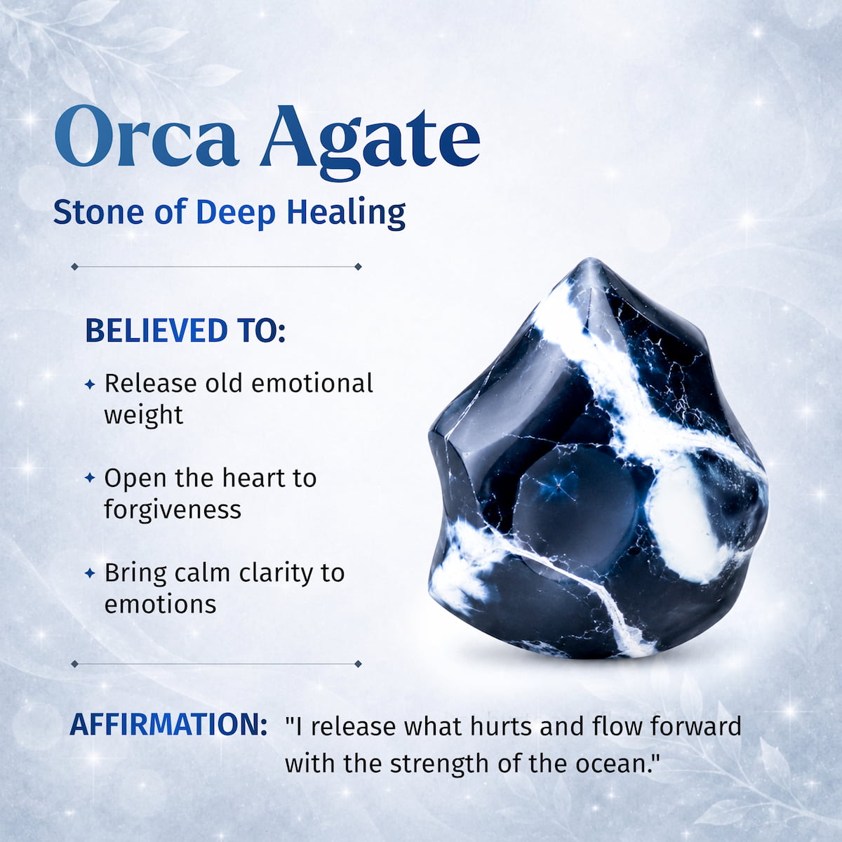 Pulsera de piedra de orca exótica de curación profunda