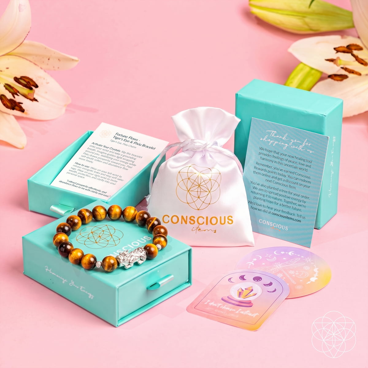 Fortune Flows - Tiger’s Eye &amp; Pixiu Bracelet