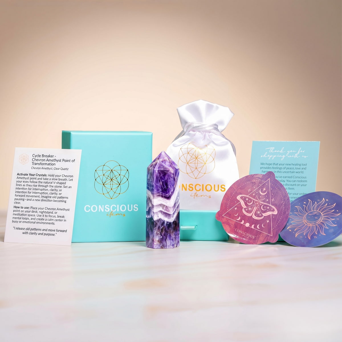 Chevron-Amethyst-Punkt