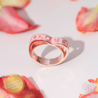 Ich liebe mein Leben-Herz erwachen Rosa Opal Ring