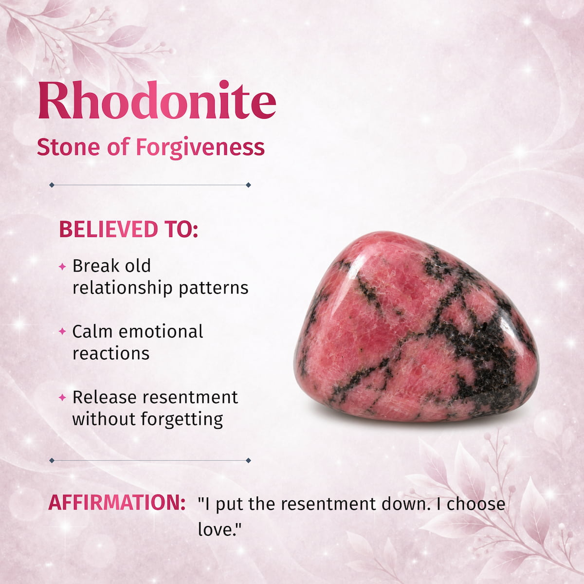 Die Liebesfrequenz – Rhodonit-Armband der Vergebung