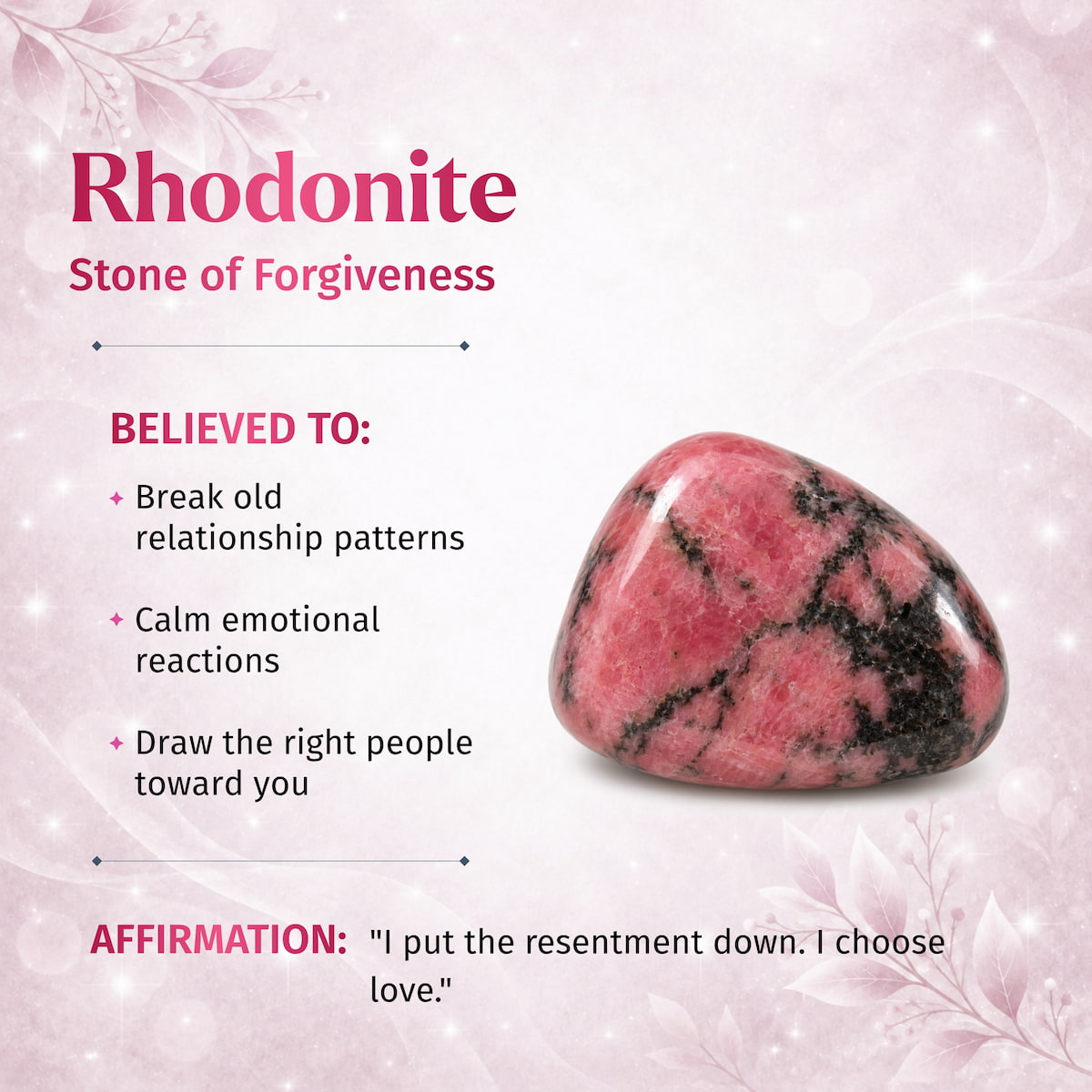 La Frecuencia del Amor – Pulsera de Rodonita del Perdón