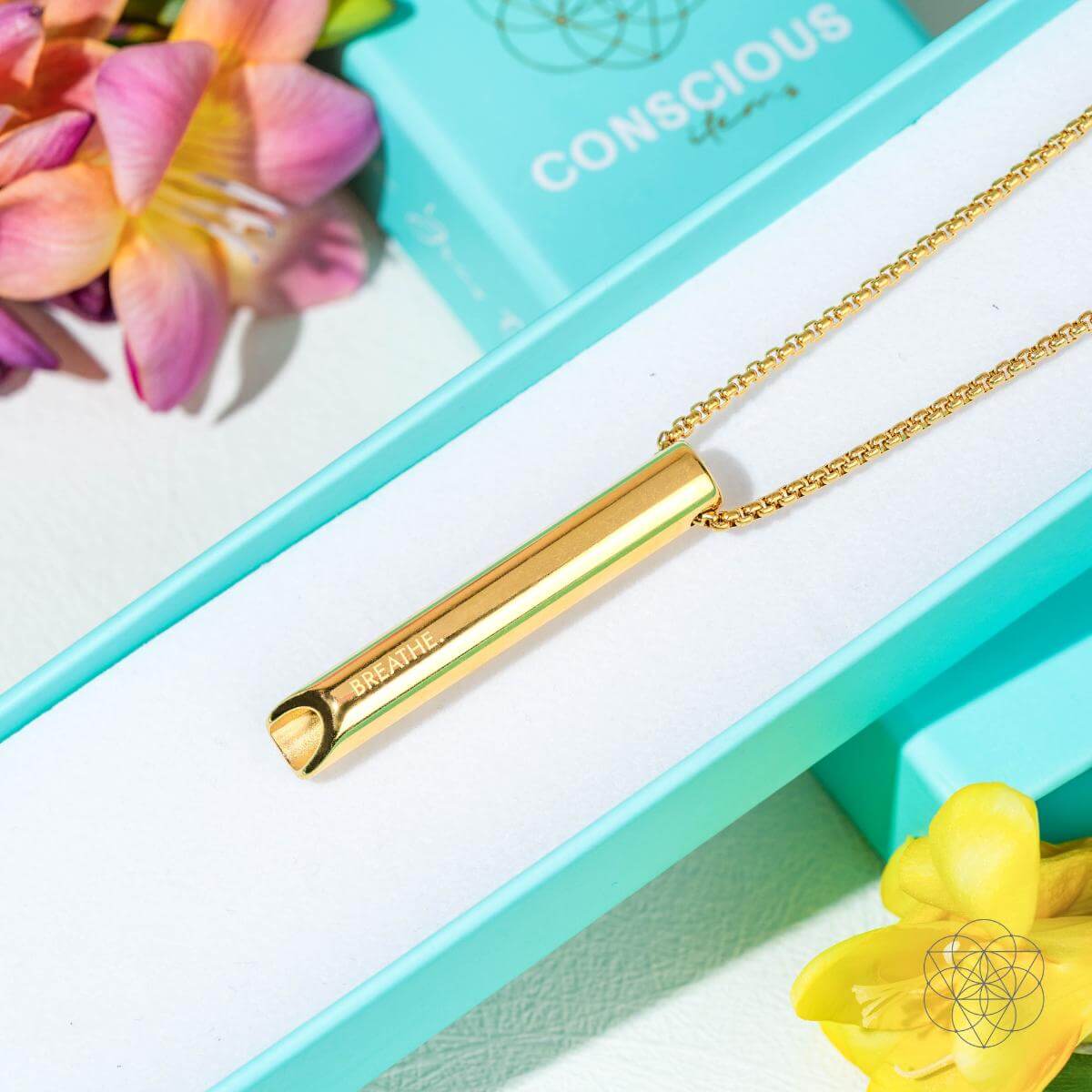 BREATHE. and Cycle Breaker - Mindfulness Breathing Necklaces - Conscious Items