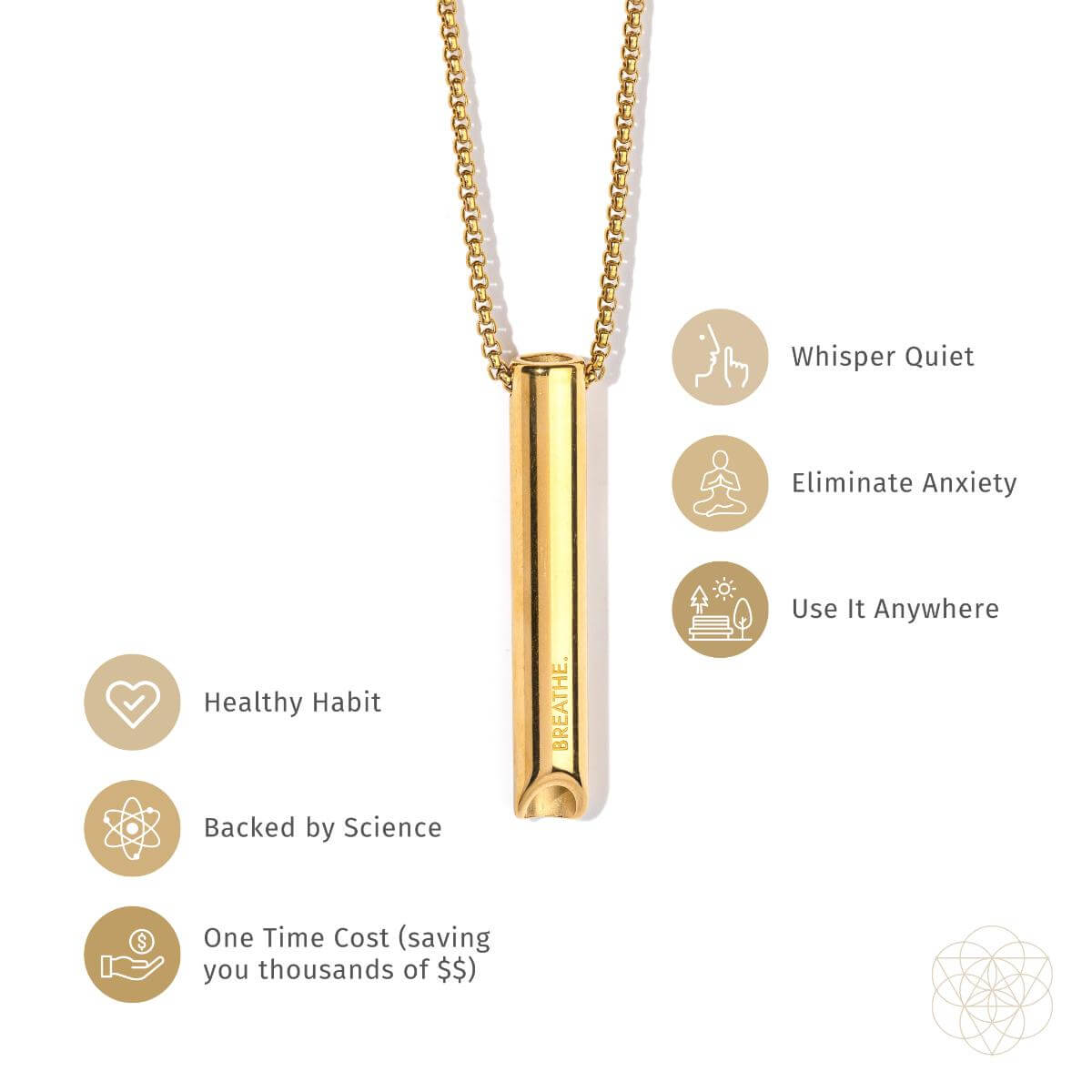 BREATHE. and Cycle Breaker - Mindfulness Breathing Necklaces - Conscious Items