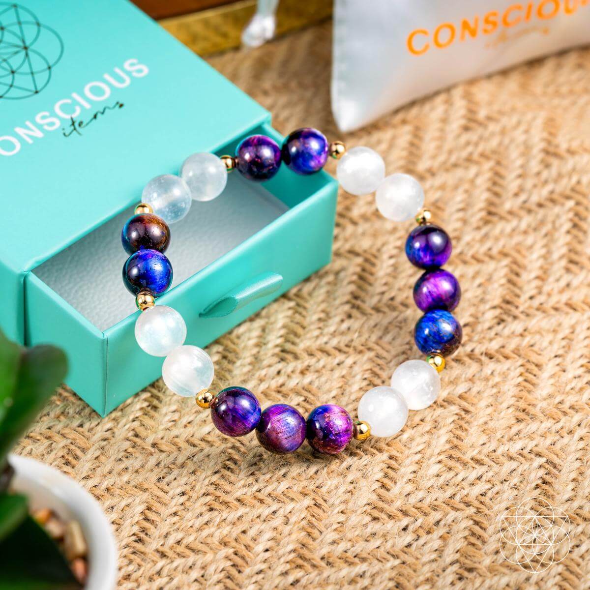 Cosmic Energy Amplifier - Galaxy Tiger’s Eye Bracelet - Conscious Items