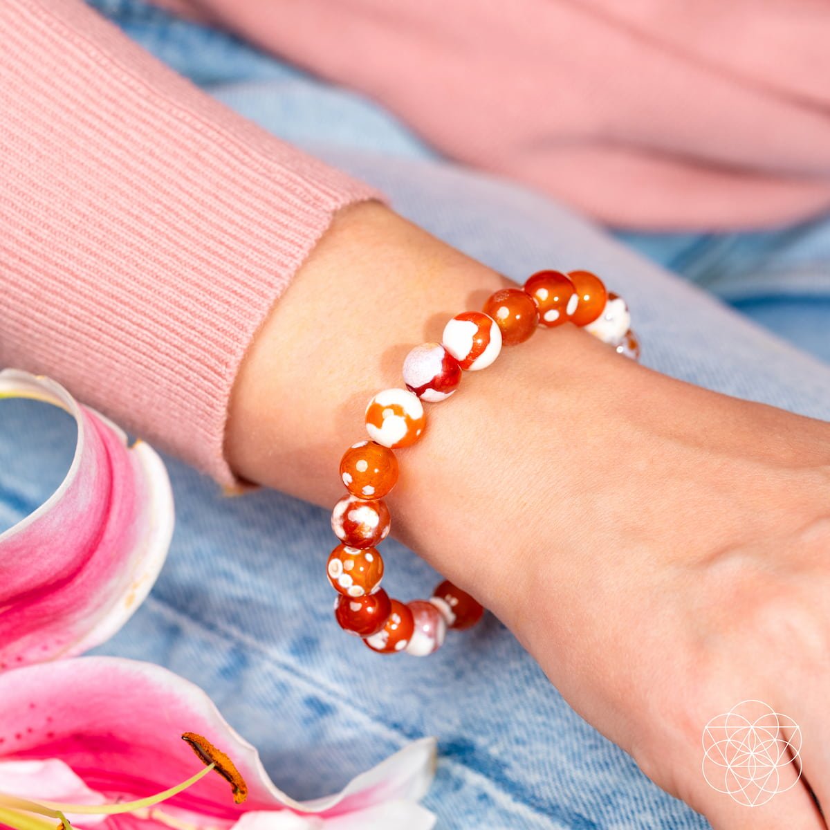 Feminine Force – Carnelian Orca Agate Bracelet – Conscious Items