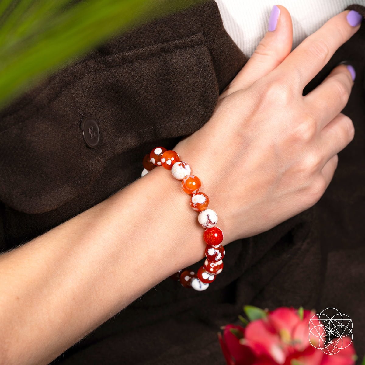 Feminine Force – Carnelian Orca Agate Bracelet - Conscious Items