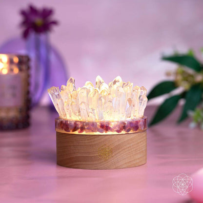 Find My Peace - Quartz &amp; Tourmaline Lamp of Blooming Tranquility - Conscious Items