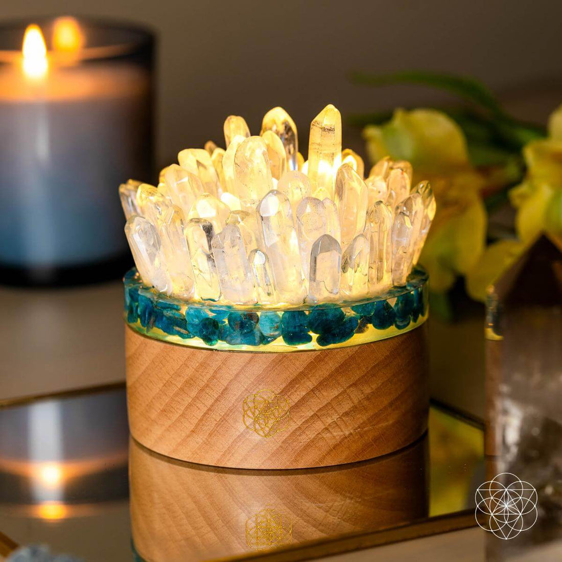 Find My Voice - Quartz &amp; Apatite Lamp of Blooming Confidence - Conscious Items