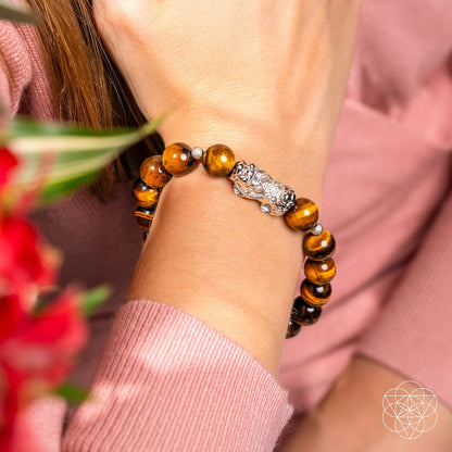 Fortune Flows - Tiger’s Eye &amp; Pixiu Bracelet - Conscious Items