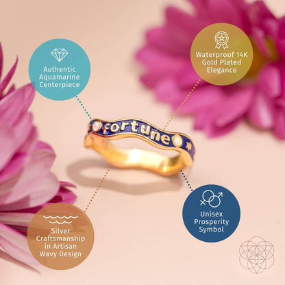 Fortune Magnet - Aquamarine Ring of Prosperity - Conscious Items