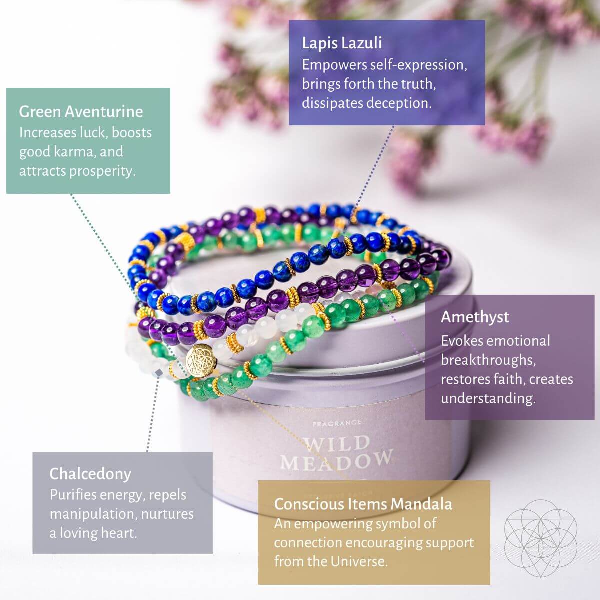 Good Karma Bracelet Set of Luck &amp; Success Pack of 4 - Conscious Items