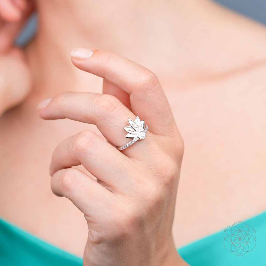 I Am Divinely Guided: 111 Angel Number Silver Lotus Ring - Conscious Items