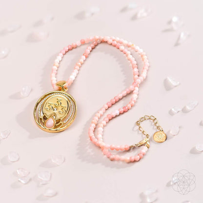 I Am Love - 333 Pink Opal Silver Necklace of True Love - Conscious Items