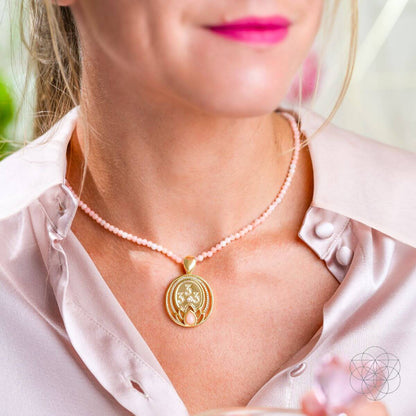 I Am Love - 333 Pink Opal Silver Necklace of True Love - Conscious Items