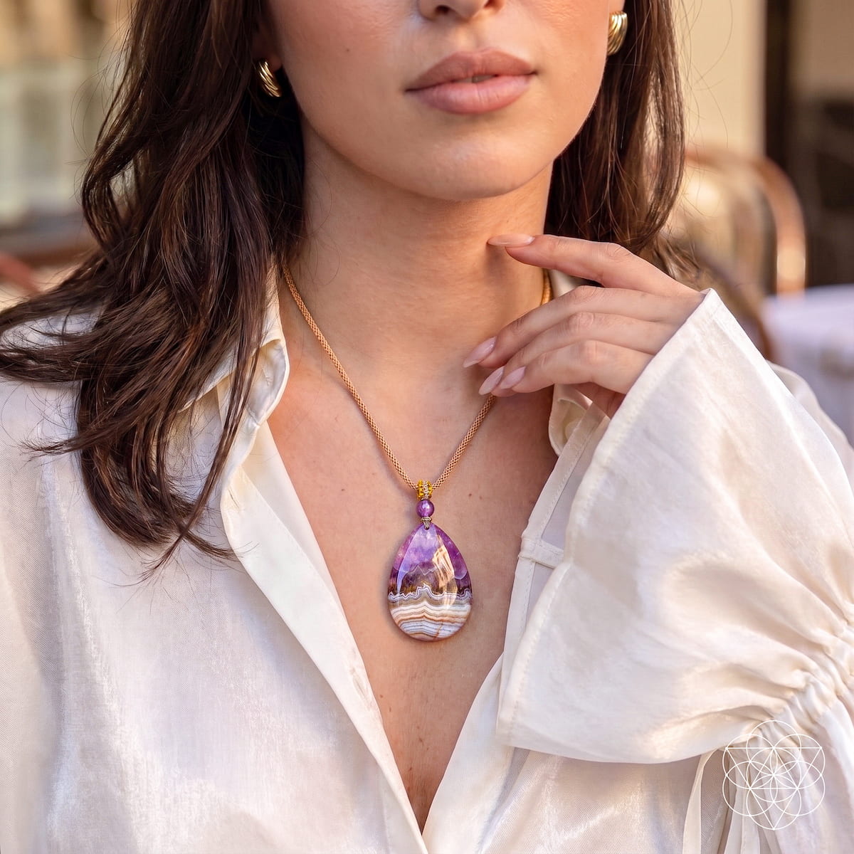 Bring My Spark Back – The Amethyst Crazy Lace Agate Pendant