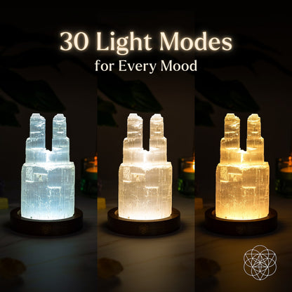 Two-Tower Selenite Lamp – Deep Energy Cleanse &amp; Reset