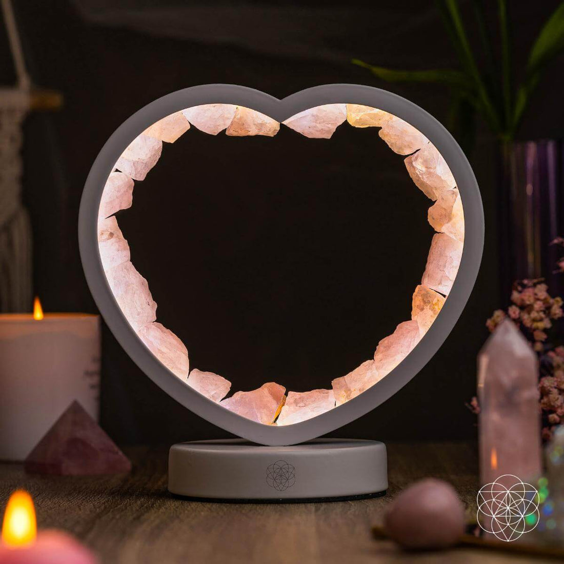 Love Magnet - Rose Quartz Heart Lamp - Conscious Items