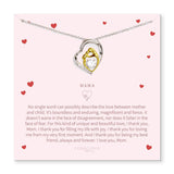 Thumbnail for Unbreakable Bond - Mother & Child Crystal Heart Pendant with Clear Quartz