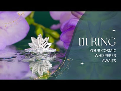I Am Divinely Guided: 111 Angel Number Silver Lotus Ring