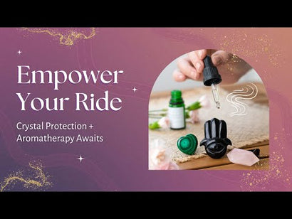 Hamsa Hand of Safe Travels: Aromatherapy Crystal Car Kit