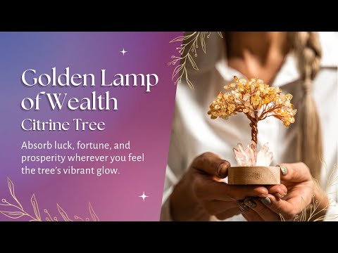 Lámpara dorada de la riqueza - Citrine Tree