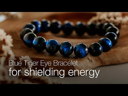 Bracelet oeil de tigre bleu