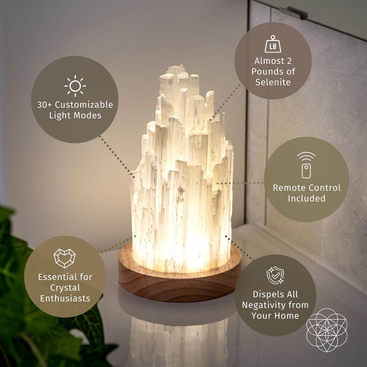 The Cleanse-All Selenite Lamp - 2 Pounds of Healing Power