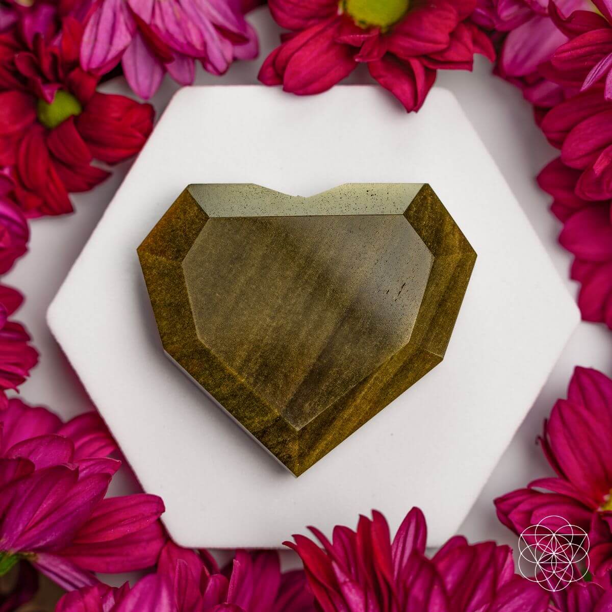 Royal Diamond Heart - Mexican Gold Obsidian for Protection – Conscious ...