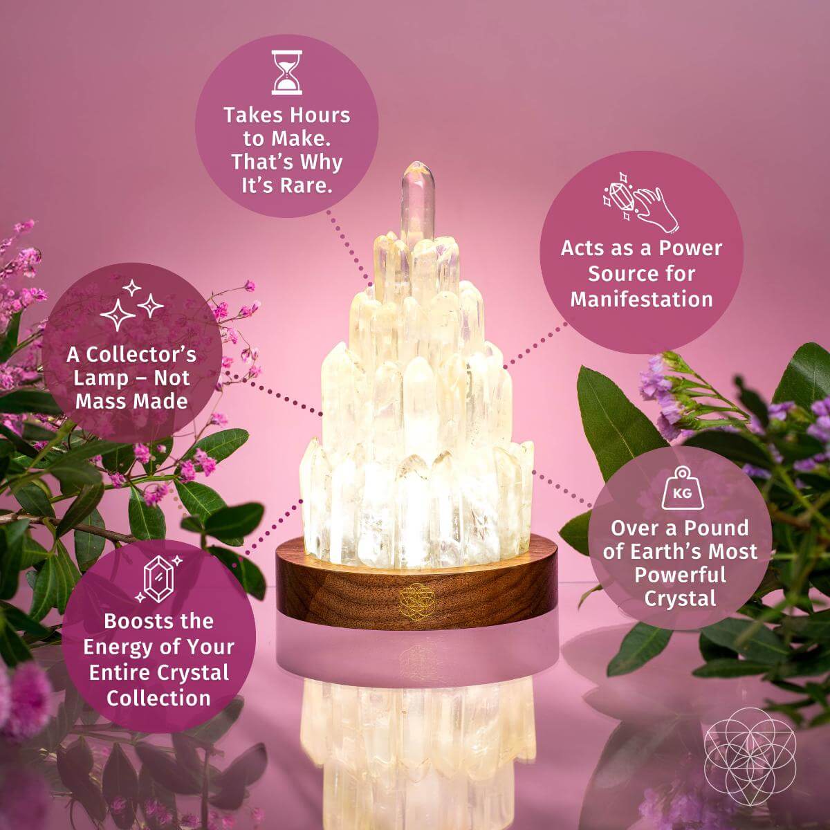 The Clear Quartz Manifestation Tower Lamp - Conscious Items