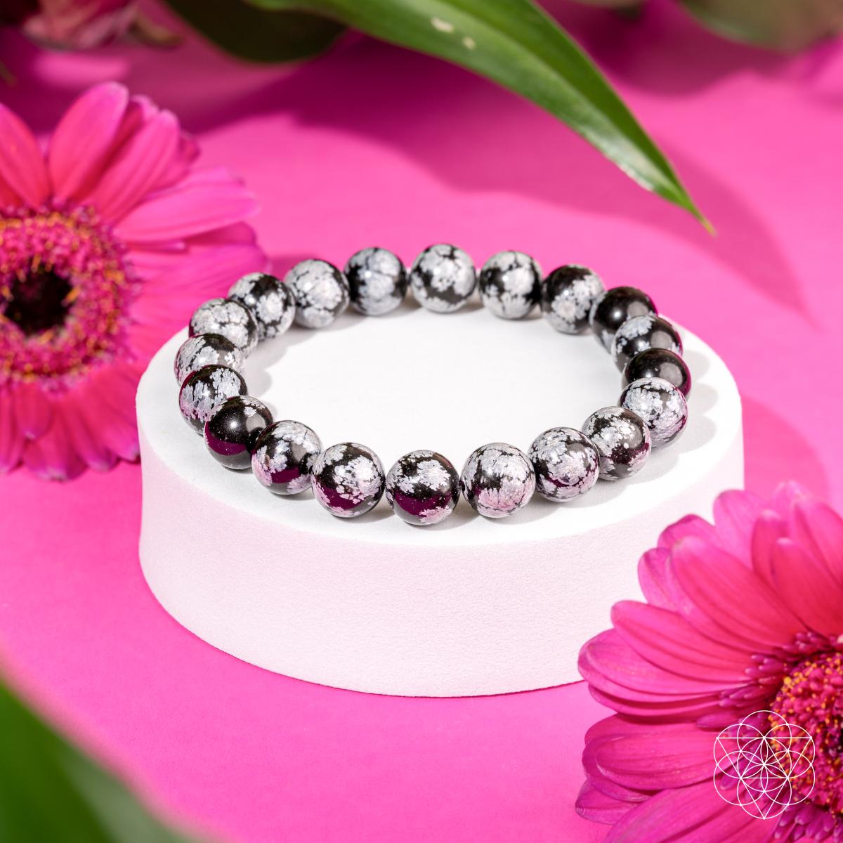 Pattern Breaker – Snowflake Obsidian Bracelet