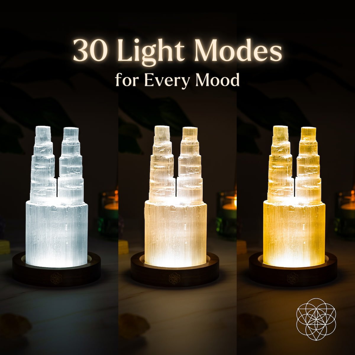 Two-Tower Selenite Lamp – Deep Energy Cleanse & Reset – Conscious